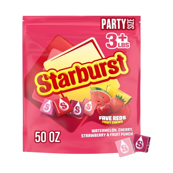 Starburst Favereds Fruit Chews Chewy Candy, Party Size - 50 oz Bag