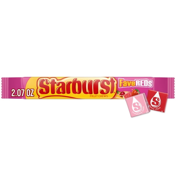 Starburst FaveREDs Fruit Chews Soft Chewy Candy, Full Size - 2.07 oz
