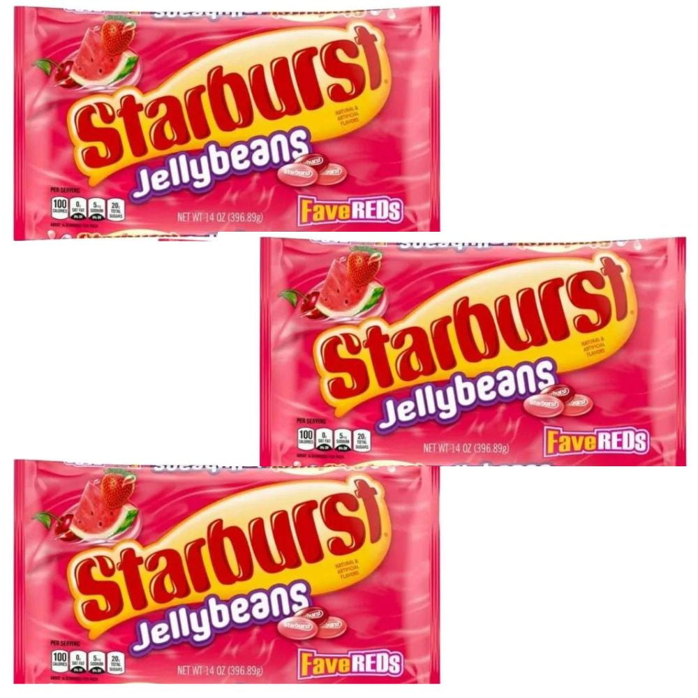 Starburst FaveREDs Jelly Beans Easter Candy Gifts - 14 oz Bag - 3pack