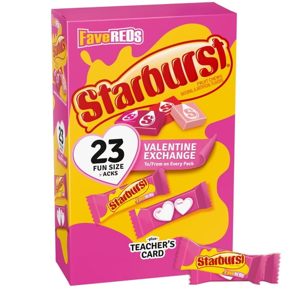 Starburst FaveReds Chewy Candy Valentine Gift Exchange Fun Size, 23 Count, 8.11 oz Box