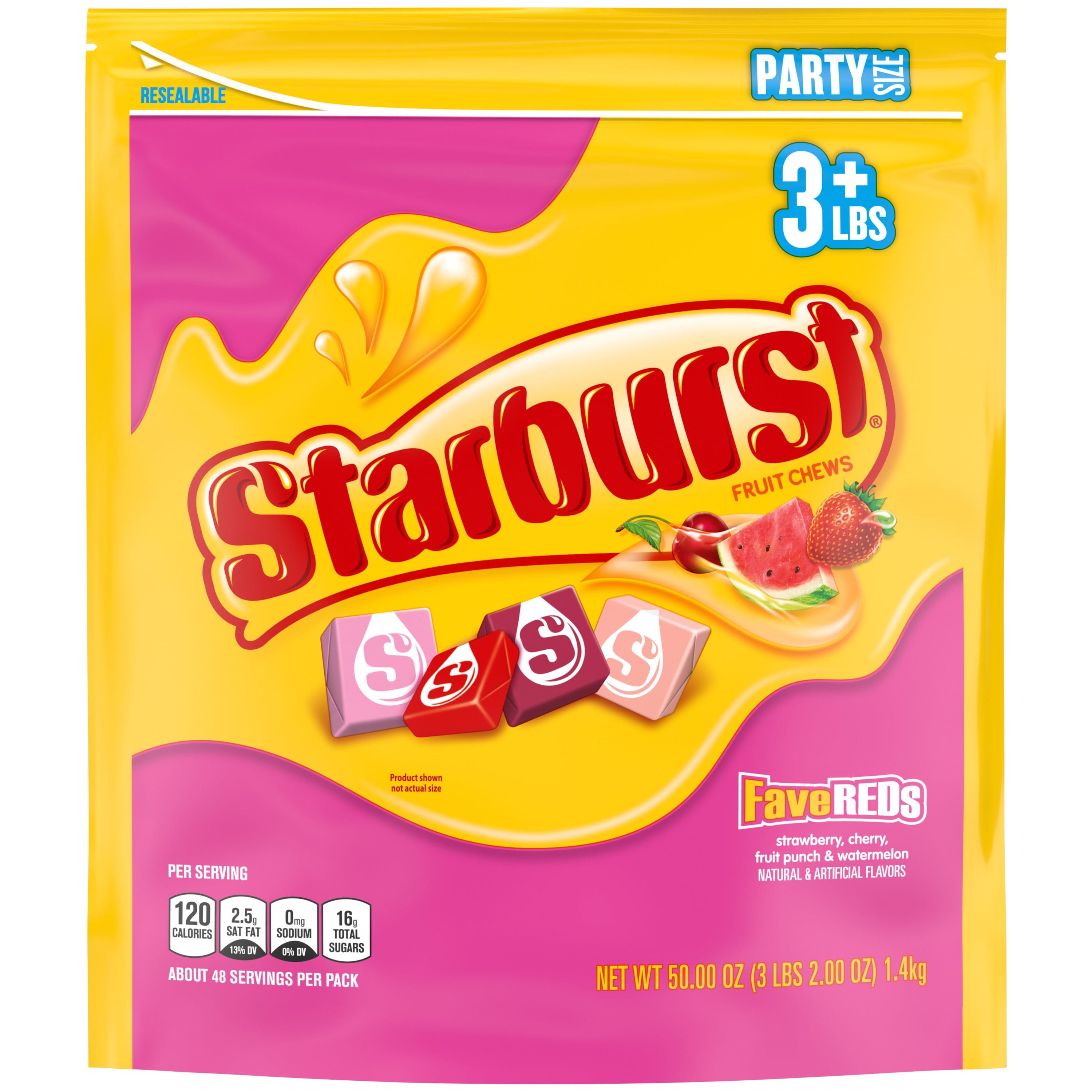 Starburst Favereds Fruit Chews Candy Party Size 50 oz Bag