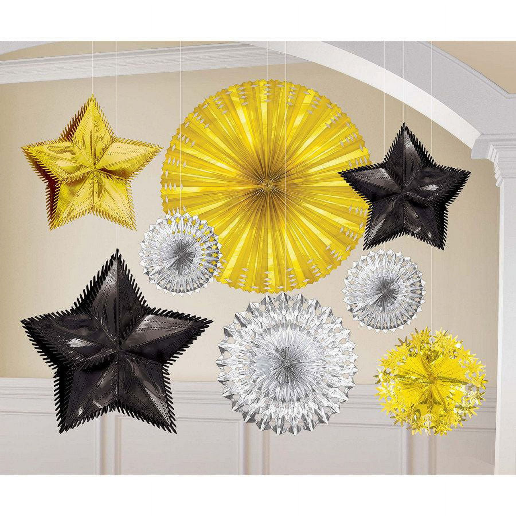 Starburst Foil Black Silver \u0026 Gold Decoration Kit - Walmart.com, image size:1800x1800
