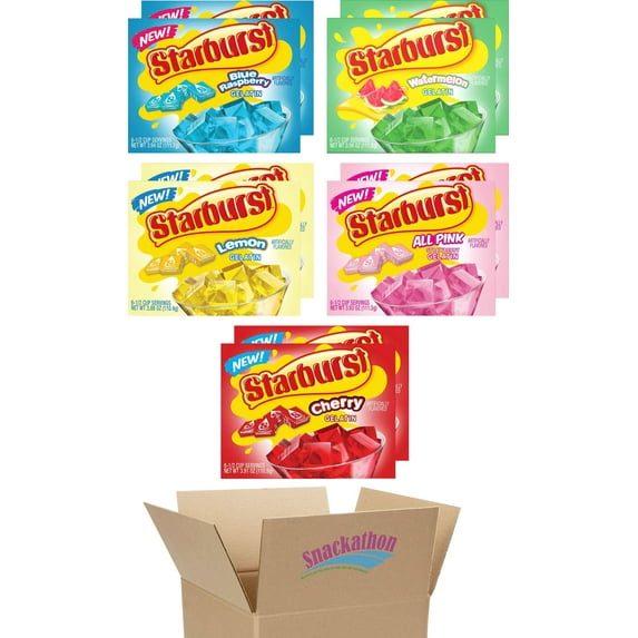 Starburst Gelatin Variety Pack, 5 Flavors (Lemon, Blue Raspberry, Watermelon, All Pink Strawberry and Cherry), 2 Boxes each Flavor