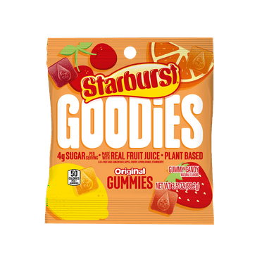 Starburst Goodies Original Low Sugar Candy Plant-Based Fruit Gummy Candies - 3.5 oz Bag