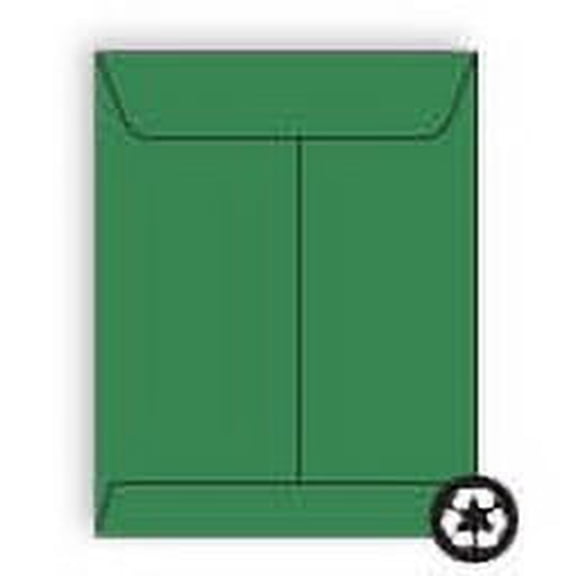 Starburst Green Catalog Envelopes, 9" x 12", Brightly Colored Sulphite, 28 lb, Recycled, Acid Free, Vellum Finish, Center Seam, No Window - Box of 500 Envelopes
