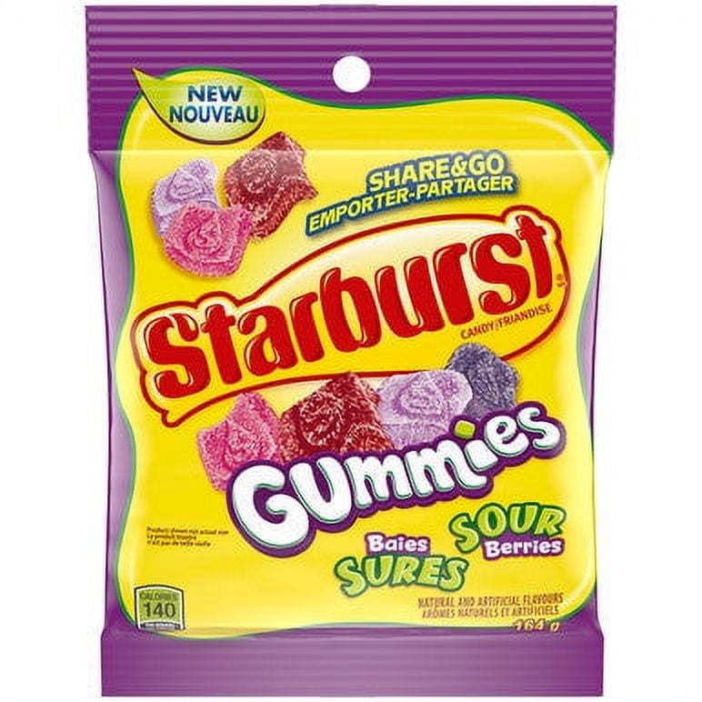 Starburst Gummies Sour Berries Candy Stand Up Pouch, 164g/5.8oz
