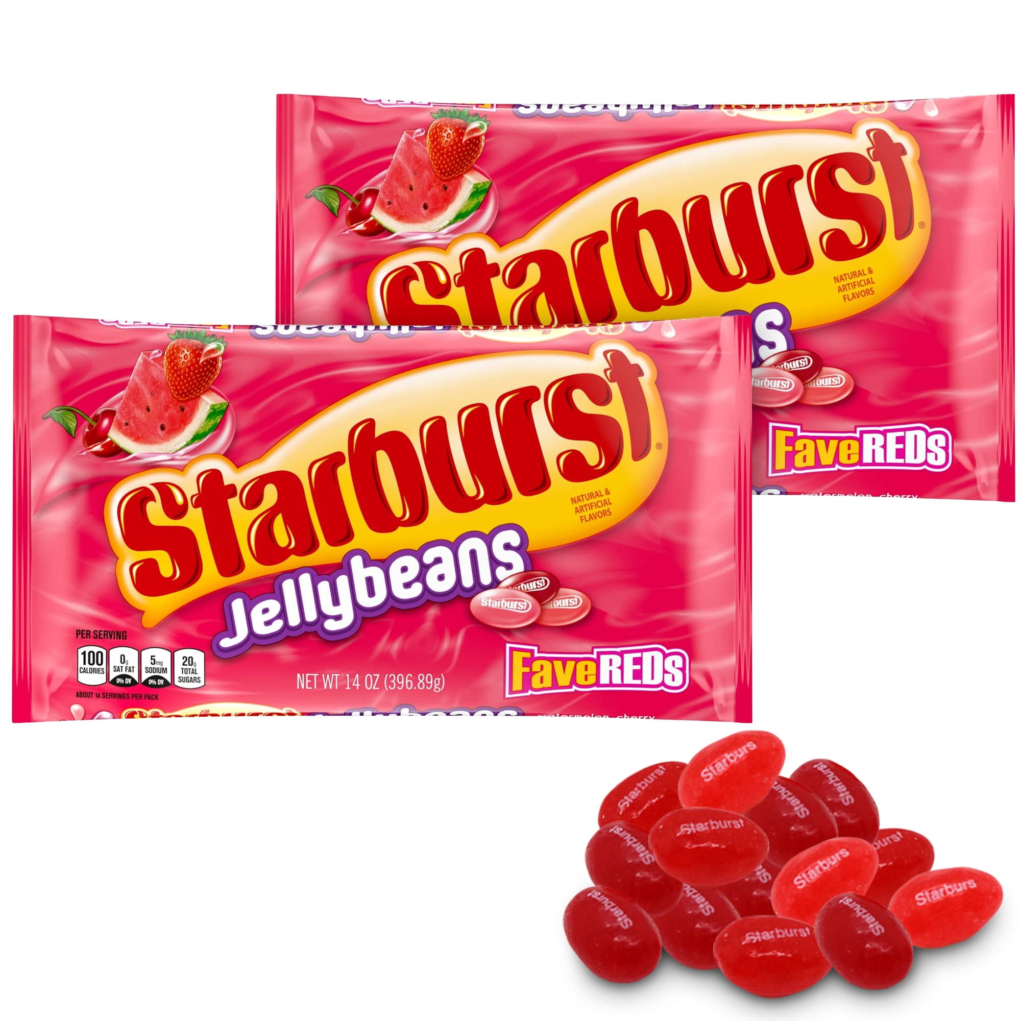 Starburst Jelly Beans â€“ 2Pack Fave Reds Jelly Beans â€“ Sweet Fruit