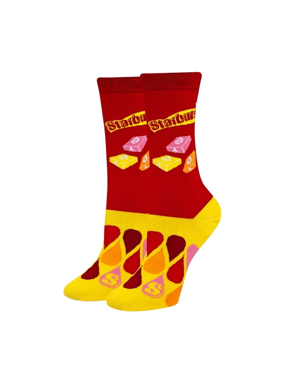 Cool Socks Starburst Juicy Candy Sweets Crew Socks, Size Medium