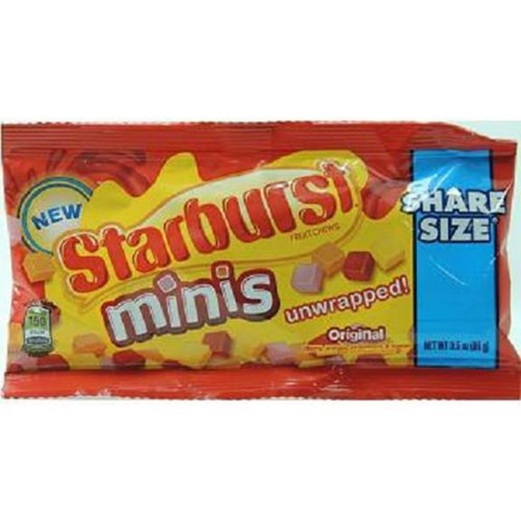 Starburst, King Size Mini Original , Count 15 (3.5 oz ) - Sugar Candy / Grab Varieties & Flavors