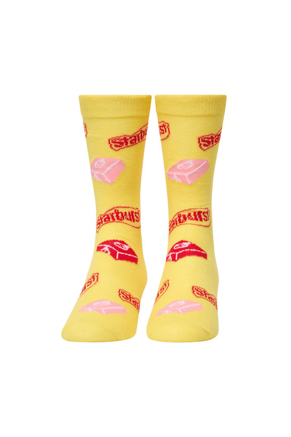 Starburst Unisex Crew Socks Large Fun Colorful Candy Graphic, Comfortable All-Day