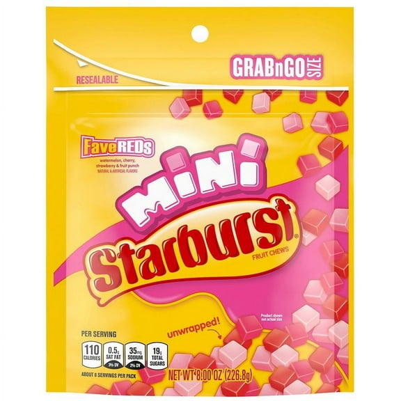 Starburst Mini Fruit Chews Candy FaveREDS8.0oz Pack of 2