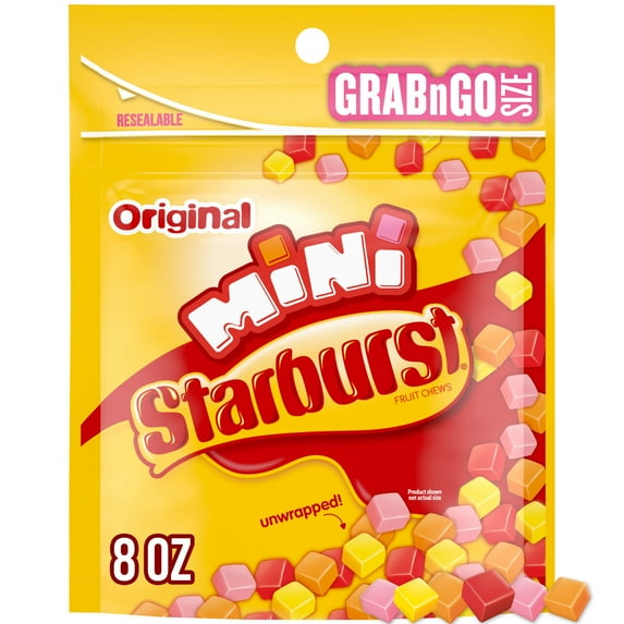 Starburst Minis Original Fruit Chews Chewy Candy, Grab N Go, 8 oz Bags