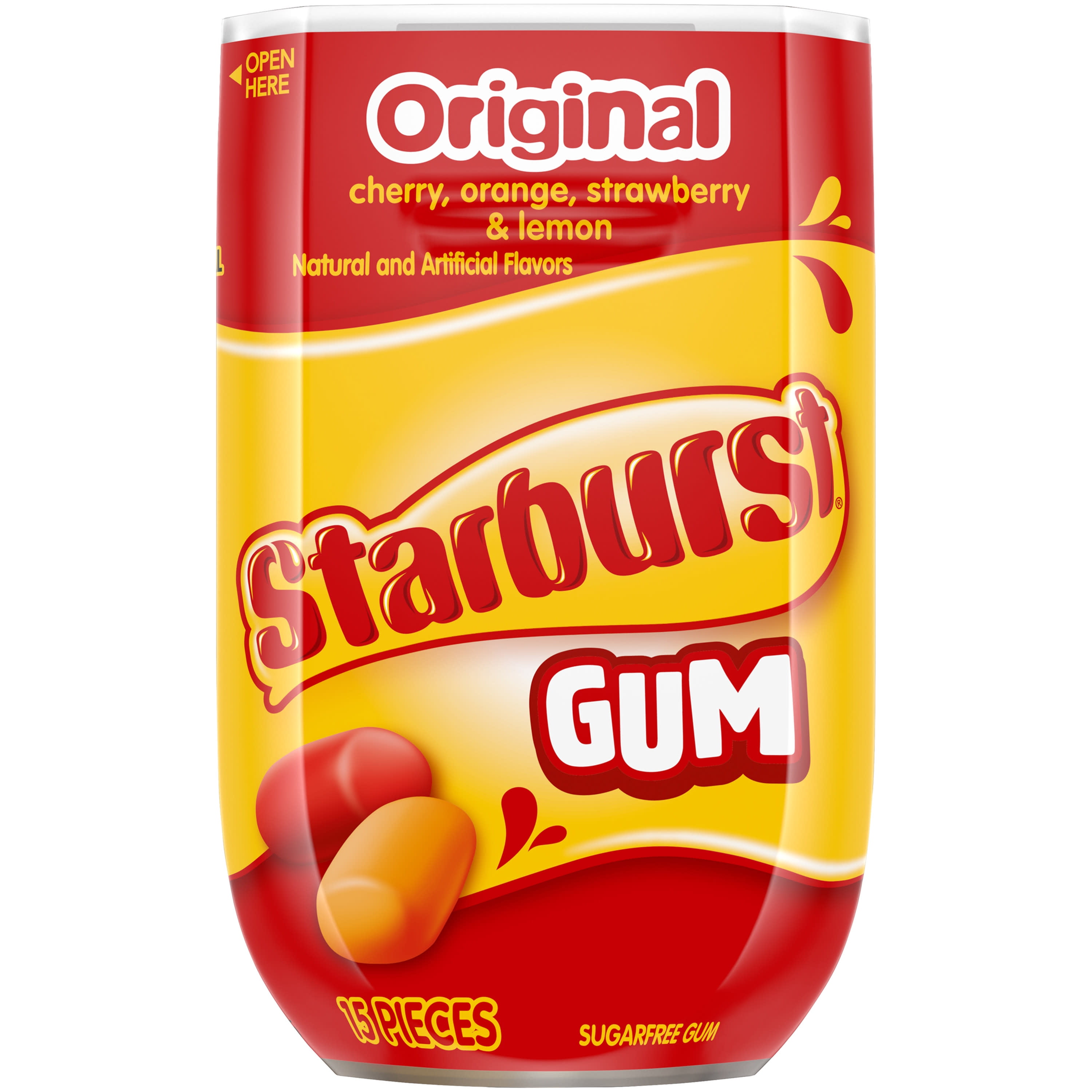 Starburst Original Chewing Gum, 15 Pieces, Bottle