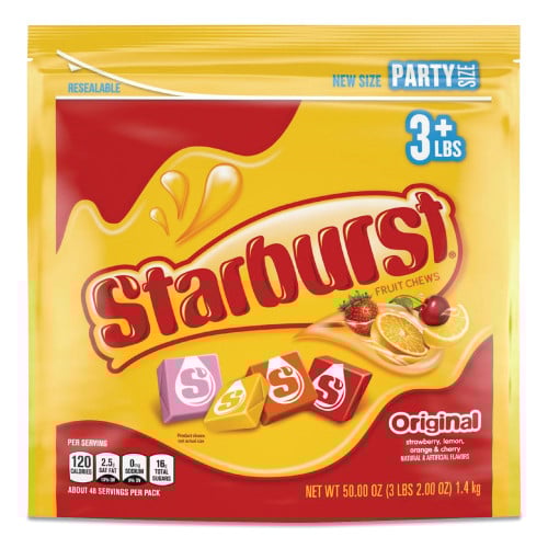 Starburst Original Fruit Chews, Cherry; Lemon; Orange; Strawberry, 50 oz Bag, Each