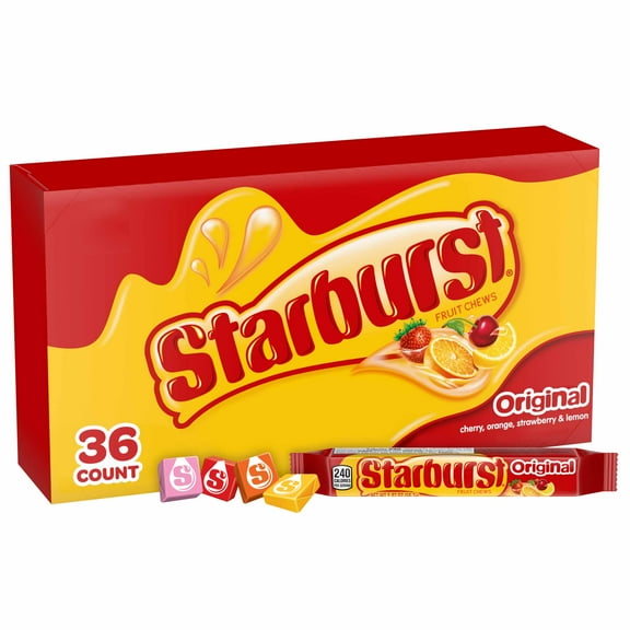 Starburst Original Full Size Fruity Chews Candy - 2.07 oz Bag (36 Pack)