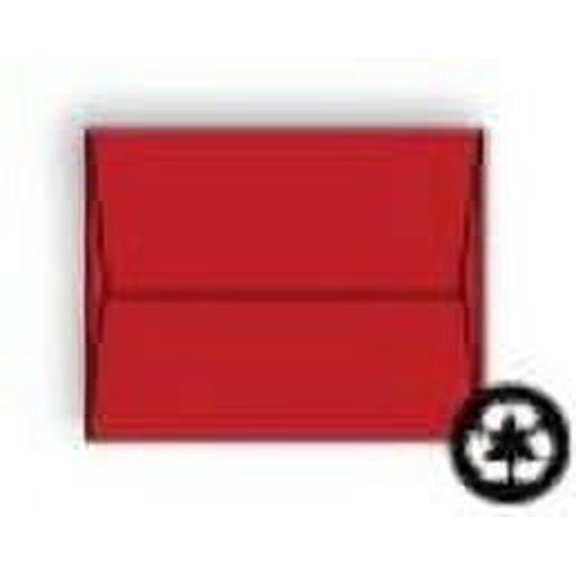 Starburst Red Announcement A-6 Envelopes, 4-3/4" x 6-1/2", Recycled 24 lb Brightly Colored Sulphite, Vellum Finish, Acid Free, Side Seams, Square Flap - Box of 500 Envelopes
