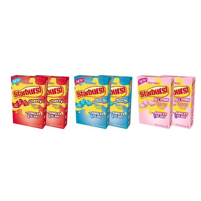 Starburst STG Drink Mix Variety Pack, 2 Cherry, 2 Blue Raspberry, 2 Strawberry, 1 CT