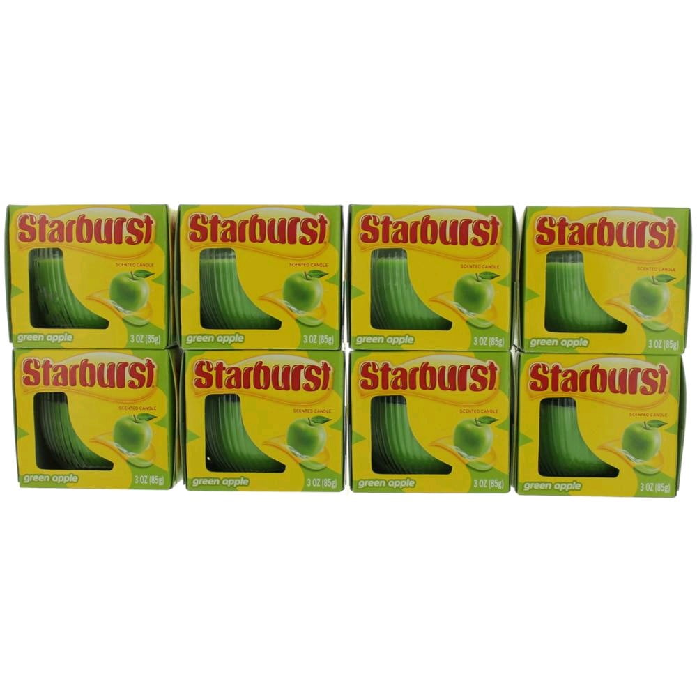 Starburst Scented Candle 8 Pack of 3 Oz Jars - Green Apple