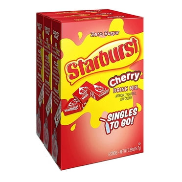 Starburst Singles To Go Powdered Cherry Drink Mix, 6 Packets Each Per Container (Pack of 3)