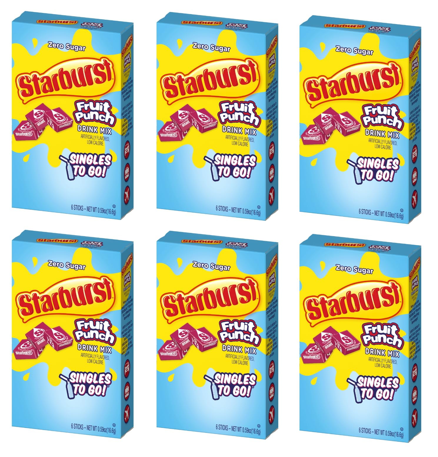 Starburst Singles To Go Powdered Drink Mix, Fruit Punch, SugarFree