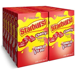 Starburst Singles To Go Powdered Drink Mix & Just Add Water -12 Boxes With 6 Packets Each 72 Total Servings (Sugar Free), Cherry, 7.08 Oz