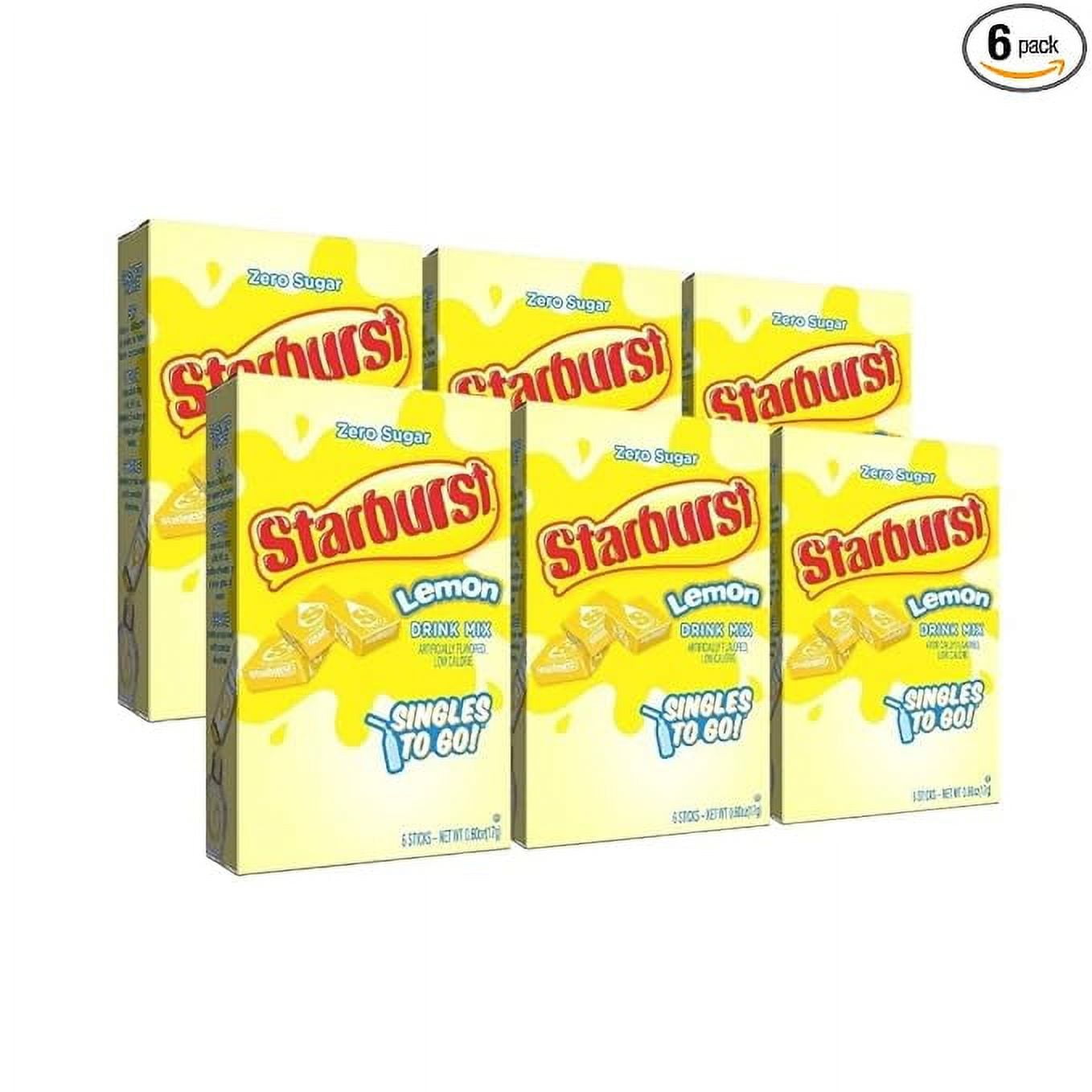 Starburst Singles To Go Zero Sugar Drink Mix, Lemon, 0.60 Ounce (Pack