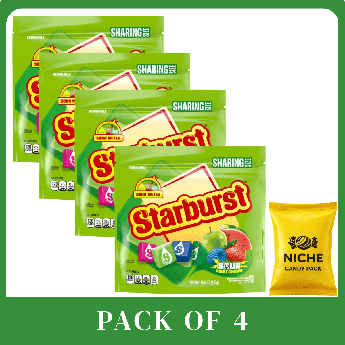 Starburst Sour Sharing Chewy Candies - 15.6oz-4 pack-with candy pack