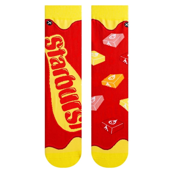 Odd Sox Starburst Split Crew Socks Novelty Fruit Merch Candy Pink Soft Cotton Blend Apparel Large