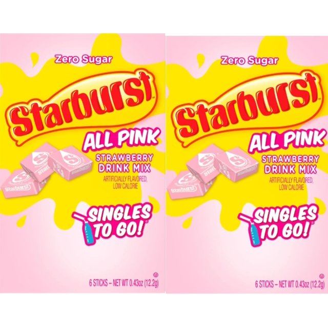 Starburst Sugar Free Strawberry Singles Drink Mix Flavor Water