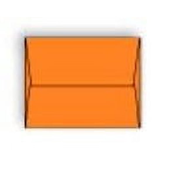 Starburst Tangerine Announcement A-6 Envelopes, 4-3/4" x 6-1/2", Recycled 24 lb Brightly Colored Sulphite, Vellum Finish, Acid Free, Side Seams, Square Flap - Box of 500 Envelopes