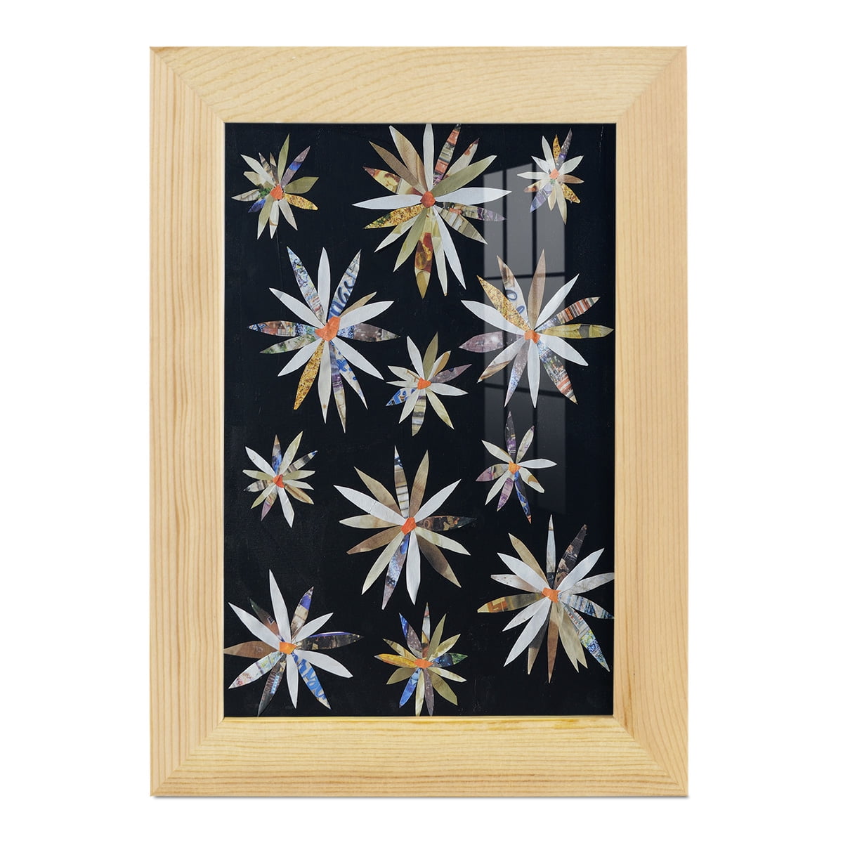Starburst Too I - Framed Print w/glass - Natural Wood