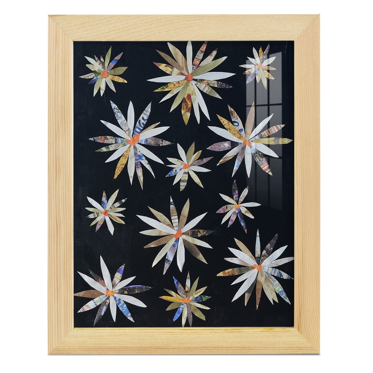 Starburst Too I - Framed Print w/glass - Natural Wood