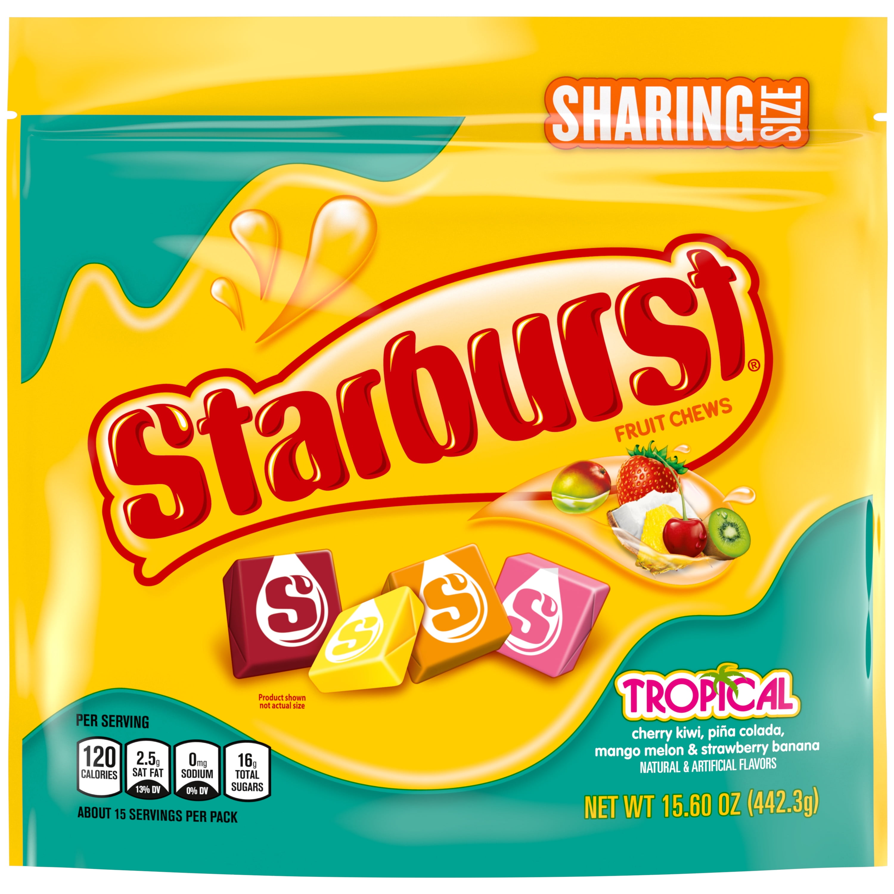 Starburst Tropical Fruit Chews Gummy Candy, Sharing Size, 15.6 oz