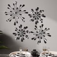 Starburst Wall Decor Black Diamond 3D Hanging Rhinestone Metal Artwork ...