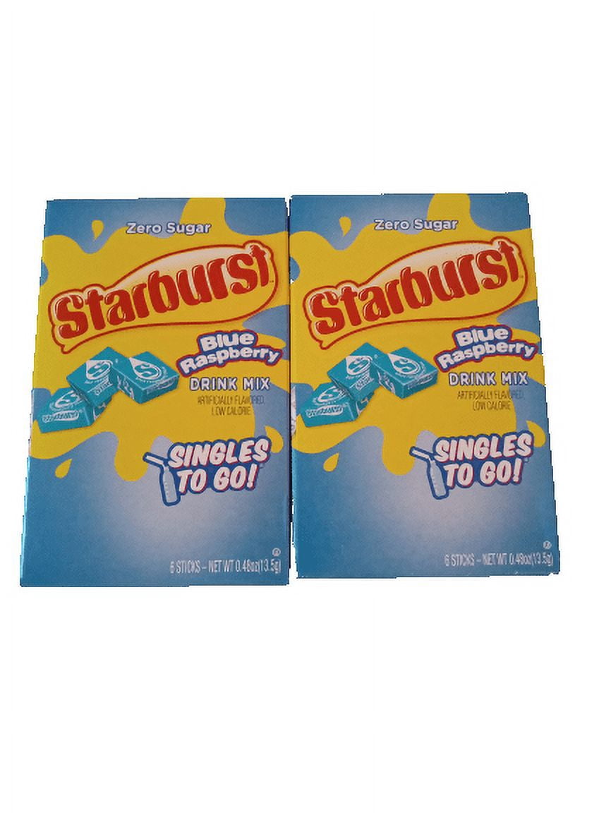 Starburst Raspberry Starburst Blue Raspberry Drink Mix, Singles-To-Go, 6 Packets per Box, 2 ...