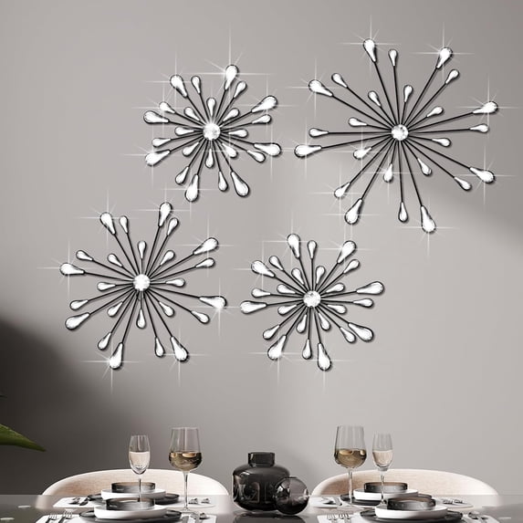 Starburst wall decoration, sparkling wall art crystal tears, hanging modern decorative sculptures, suitable for living rooms and bedrooms. Different colors to choose from