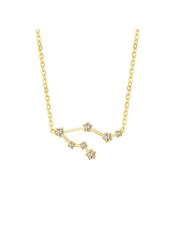 18K Gold Plated 12 Constellation Gemini Necklace Zodiac Necklace Jewelry for Women and Men
