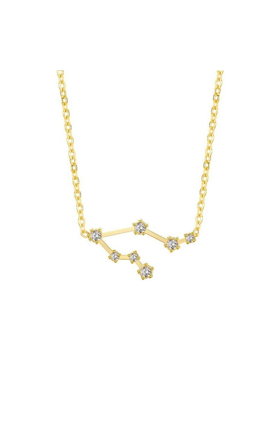 18K Gold Plated 12 Constellation Gemini Necklace Zodiac Necklace Jewelry for Women and Men