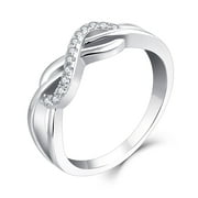 Starchenie 925 Sterling Silver Infinity Promise Ring for Women Size 7
