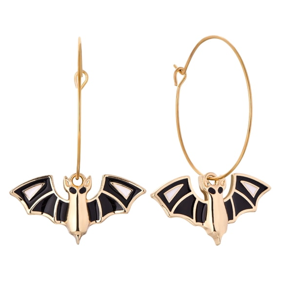 Starchenie Bat Dangle Hoop Earrings Gold Plated Jewelry for Women