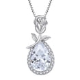 thumbnail image 1 of Starchenie April Cubic Zirconia Birthstone Necklace for Women 925 Sterling Silver Rose Flower Pendant Teardrop Jewelry, 1 of 6
