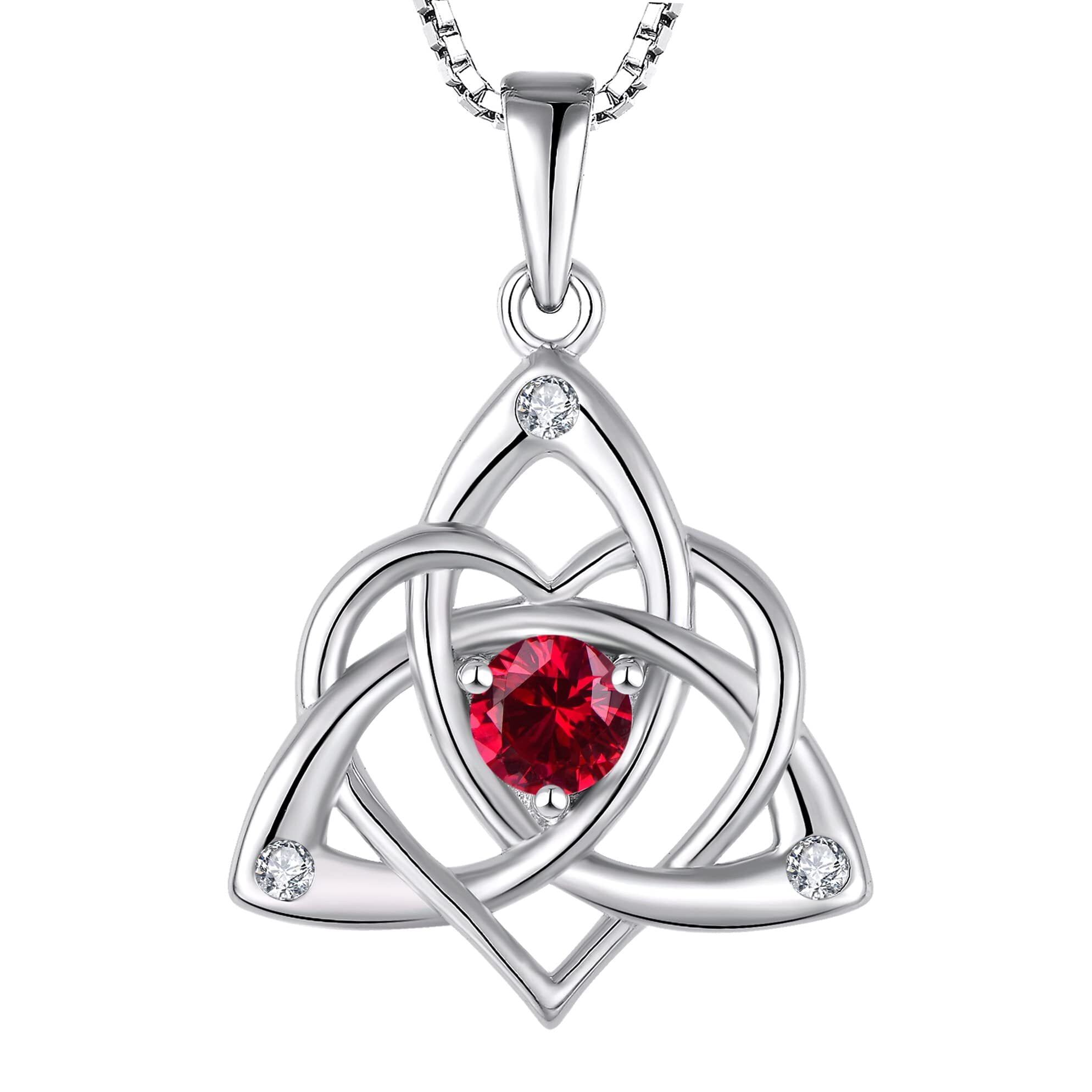 Starchenie Celtic Knot Necklace for Women 925 Sterling Silver Trinity Love Knot Pendant