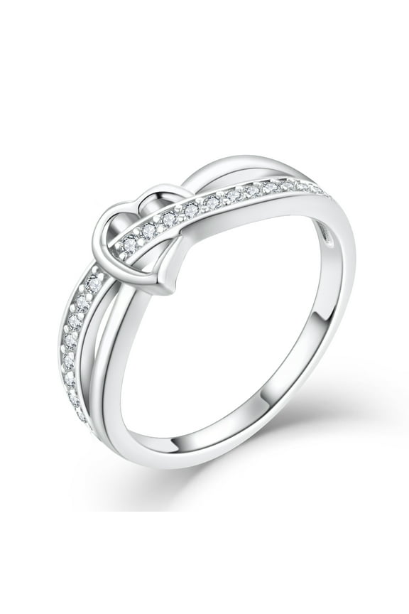 Infinity Heart Ring for Women 925 Sterling Silver Size 7