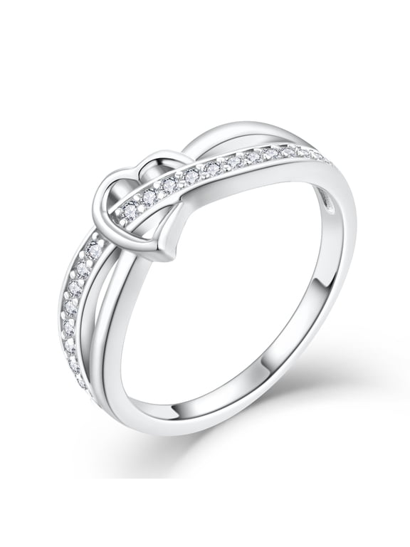 Infinity Heart Ring for Women 925 Sterling Silver Size 8