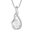 thumbnail image 1 of Starchenie Infinity Teardrop Pendant Necklace for Women 925 Sterling Silver White Opal Jewelry, 1 of 6