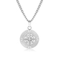thumbnail image 1 of Starchenie Stainless Steel Compass Silver Pendant Chain Necklace for Men Jewelry Gift, 1 of 4