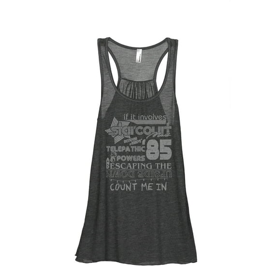 Starcourt Mall Upside Down Women's Fashion Sleeveless Flowy Racerback Workout Yoga Tank Top Charcoal Grey 2X-Large