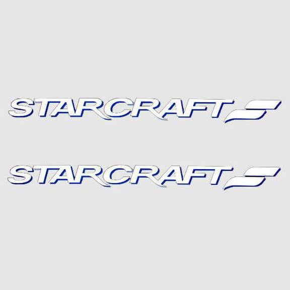 Starcraft Boat Decal 1461250 | White Pacific Blue 50 x 3 1/2 Inch Pair