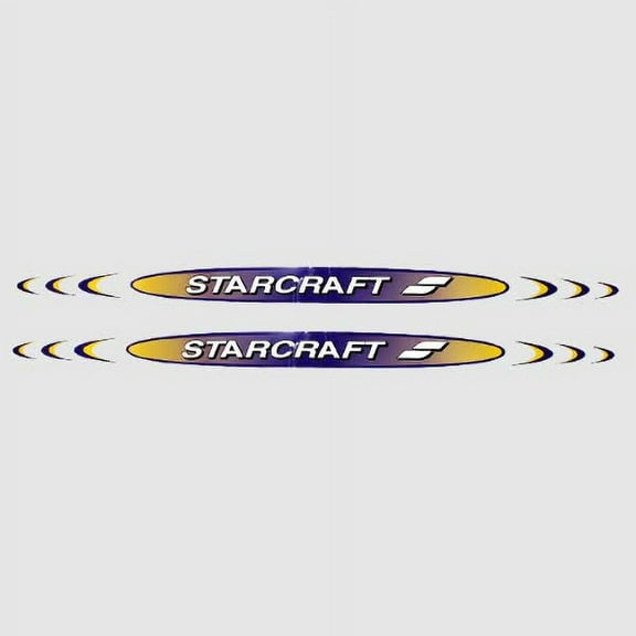 Starcraft Boat Emblem Decal Stickers | Purple Yellow (Pair)