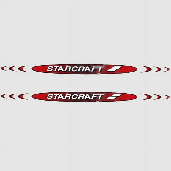 Starcraft Boat Graphic Decal | Red White Black 42 x 2 1/2 Inch (Pair)